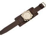  Brown Bikers  wide Leather Watch Band STRAP Buckle Punk Rock Skaters cuff  - $21.95