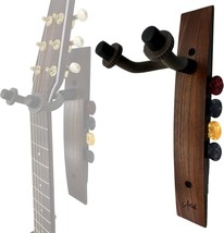 Atik Single Guitar Wall Mount|Red Walnut Wood Guitar Stand For Wall With... - £26.82 GBP