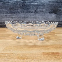 Fostoria American Cubist Clear Glass Round Bon Bon Bowl 7&quot; Stem 2056 - £9.70 GBP