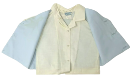 1960's Baby Boy Christening Outfit Blue & White With Diaper Cover - Size NB image 4