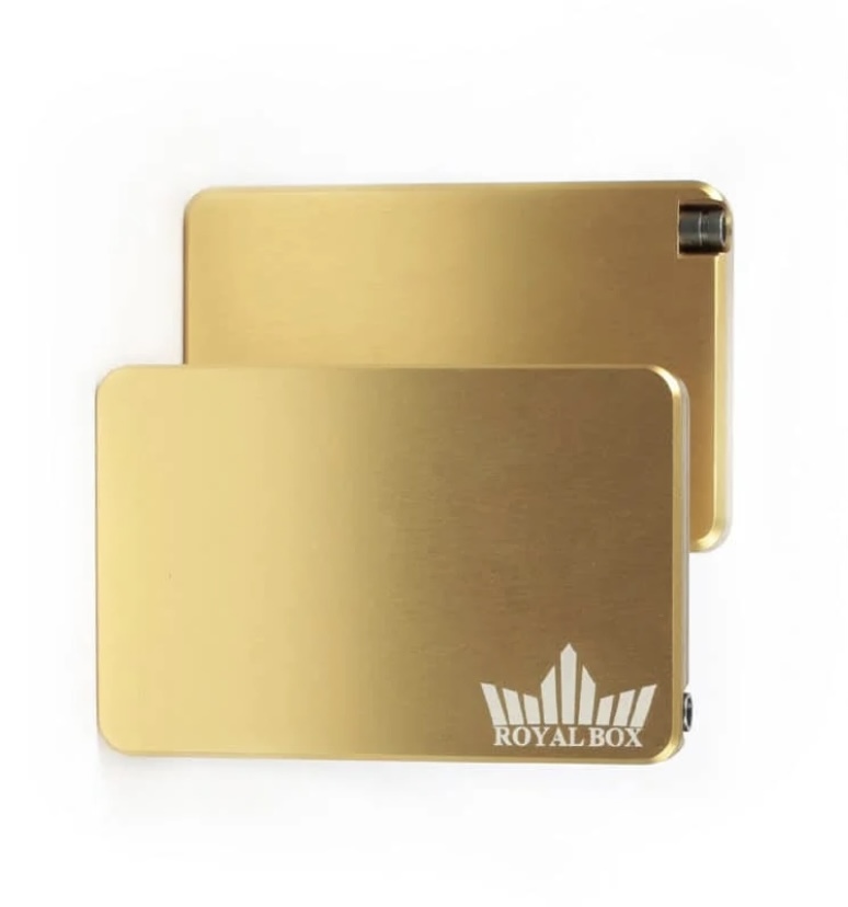 Royal Box Classic Gold 8 Slot Luxury Snuff Box Built in 3” Metal Straw Item image 4