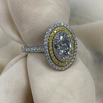 Oval Cut 2.09 Ct D-VVS2 IGI Lab Grown Diamond Engagement Halo Ring 14K 2... - $2,079.60