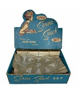 Vintage Anchor Hocking 8-Piece Serva-Snack Set Clear Glass Plate &amp; Cup S... - $41.00 CAD