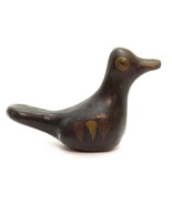 Vintage Art Stone Sculpture Hand Painted Duck Bird Figurine 2 3/4&quot; Height - $9.87