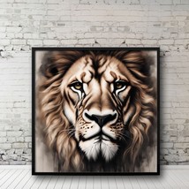  The Lion Painted Print Black Framed &quot;12x12&quot; By Shantress Nicole - £31.16 GBP