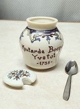 Vintage White Glass Mustard Jar &amp; Lid - £15.86 GBP