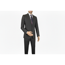 Men Suit BERLUSCONI Italian Wool 180's Pin Stripe One Button Peak UGS95-03 Gray image 2