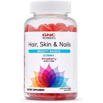 GNC Women&#39;s Hair, Skin &amp; Nails Gummies - Strawberry - 120 Gummies Vitami... - £14.22 GBP