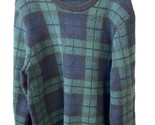 Old Navy Tartan Plaid Crewneck Sweater Womens Size XL Blue &amp; Green Heavy... - £20.13 GBP