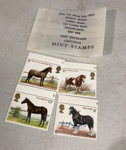 Set of Four UK Edinburgh Horse Ponies Collectible Postage Stamps - £11.43 GBP