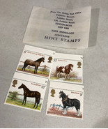 Set of Four UK Edinburgh Horse Ponies Collectible Postage Stamps - £10.29 GBP
