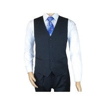Men Suit ADOLFO 3Pc 100% Soft Wool Vested Business Formal 2 Button 1608 Charcoal image 4