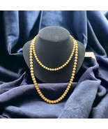 2X Vintage Crown Trifari  Chain Strung Textured Gold Beaded Necklace 25”... - $39.61 CAD
