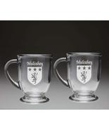 Mulcahey Irish Coat of Arms Glass Coffee Mugs - Set of 2 - $33.66