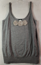 J.CREW Tank Top Womens Large Gray Knit 100% Wool Sleeveless Casual Round Neck - £7.55 GBP