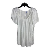 Old Navy Womens Shirt Adult XL White Sheer Elastic Neckline Short Sleeve NEW - £18.48 GBP