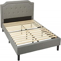 Zinus Kellen Upholstered Scalloped Platform Bed Frame / Mattress, Queen - $293.99