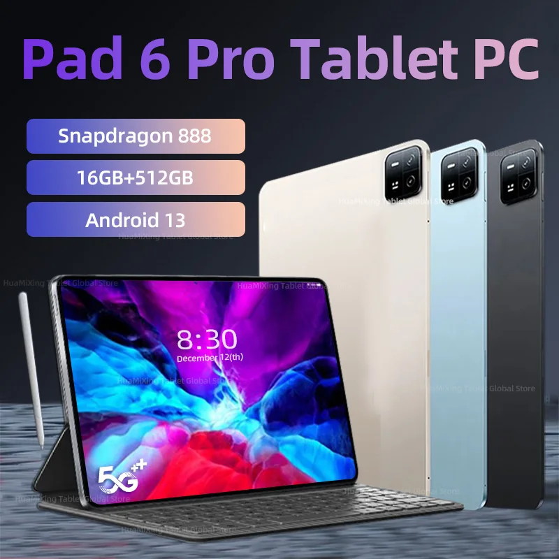 2023 Global Version Original Pad 6 Pro Tablets PC Snapdragon 888 10000mAh - £165.03 GBP+