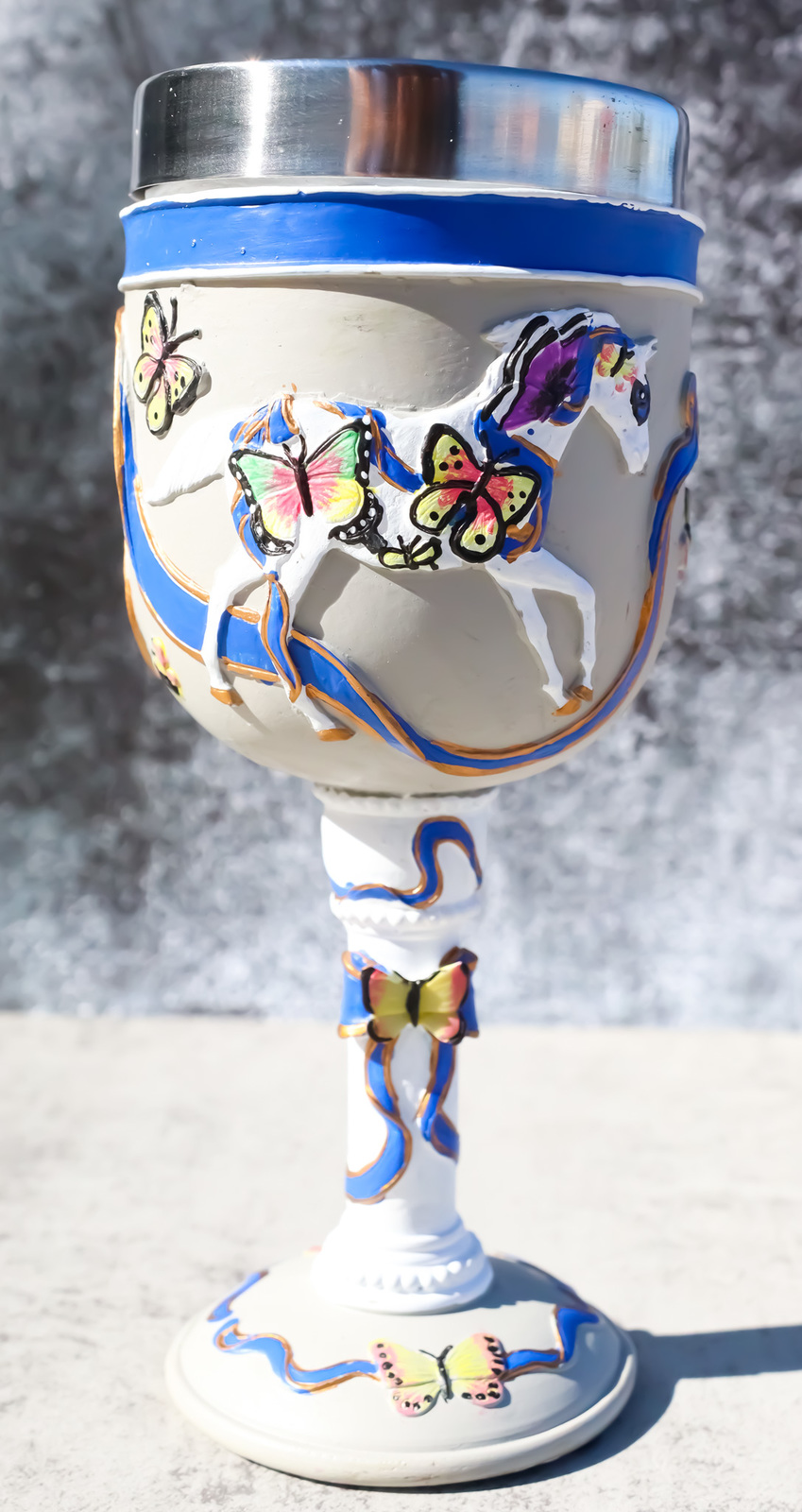 Trail Of Painted Ponies Earth Angels Pony With Butterflies Horse Wine Go... - $34.99