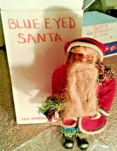 Vintage Hemp beard Santa Claus Figure LEE WARDS blue eyes custom Nature basket - £70.43 GBP