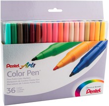 Pentel Arts Color Pen Fine Point Color Markers 36/ - £25.20 GBP