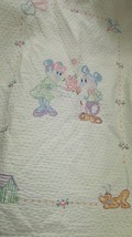 Disney vintage baby blanket quilt Needlcraft Co cross stitch embroidered FLAWED - £15.54 GBP