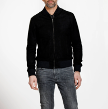 New Black Leather Jacket Men Pure Suede Flight/Bomber Size XS S M L XL XXL 3XL - £109.72 GBP