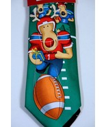 NOEL Mens Christmas Tie Football Reindeer Green Red Holiday Necktie Neck - $12.22 CAD