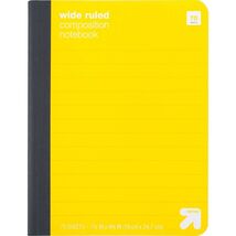up&amp;up Wide Ruled Yellow Composition Notebook 7.5x9.75 70 Pages Hard Cover - $10.09
