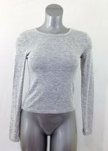 Garage Women&#39;s XS Rayon/Polyester Gray Long Sleeve Scoop Neck Pullover Top - $9.89