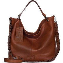 Bruno Rossi Italian Made Saddle Brown Organically Treated Leather Large Tote - £465.47 GBP