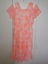 PLACE GIRLS OPEN SHOULDER/DROP SLEEVE SHEER/LINED DRESS-10-WORN ONCE-SWE... - $16.56 CAD