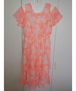 PLACE GIRLS OPEN SHOULDER/DROP SLEEVE SHEER/LINED DRESS-10-WORN ONCE-SWE... - $16.55 CAD