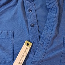 Haband Quarter Button Men's Blue Collar Shirt Long Sleeve Sz XL Made In Mongolia image 7