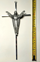 Jesus Crucifix Solid Cast Aluminum Religious Décor Wall Mount USA 10 inches - £13.31 GBP