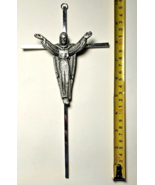 Jesus Crucifix Solid Cast Aluminum Religious Décor Wall Mount USA 10 inches - $16.99
