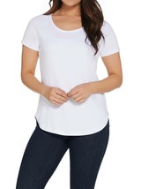 Isaac Mizrahi Live! Essentials Short Raglan Sleeve T-Shirt Bright White Size XL - £7.57 GBP