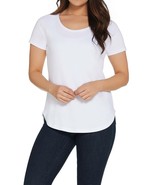 Isaac Mizrahi Live! Essentials Short Raglan Sleeve T-Shirt Bright White ... - £7.09 GBP