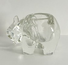 Elephant Candle Holder Glass New OB Vintage 90s Tea Light 4 x 3&quot; - £16.57 GBP