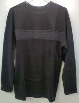 Basic Editions Men Thermal Sweater Shirt Black Cotton Size Medium - $6.92