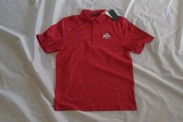 Cutter &amp; Buck Men&#39;s Ohio State Buckeyes Polo Pencil Stripe Red Shirt Size S/P - £20.99 GBP