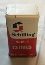 Schilling whole CLOVES 1.12 oz spice tin, Great Logo &amp; graphics, 1977 Ba... - £4.69 GBP