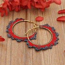 Go2boho Miyuki Hoop Earrings Boho Beads Earrings Handmade Jewellery 2021 Pendien - £17.35 GBP