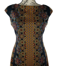 London Times Flattering Black Multicolor Abstract Casual Sheath Dress Size 4 - £24.15 GBP