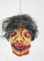 Life Size Halloween Props Scary Walking Dead Zombie Rotten Severed Head w/ hair - £28.10 GBP