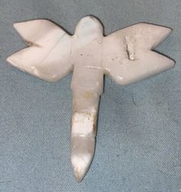 Dragonfly  Carved Stone Crystal Agate White 2.25” H X  2” W - $5.70