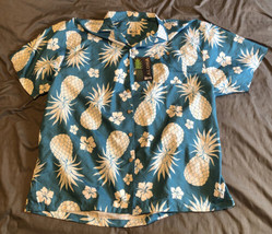 Uzzi Aloha Amphibious Gear Men&#39;s Blue Pineapple Hawaiian Shirt XXL - £17.62 GBP