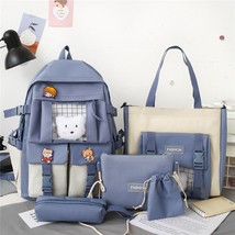4 Pcs Sets  Cute  Canvas Schoolbags for Teenage Girls Children Handbag  Bags Lap - £64.88 GBP