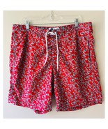 Trunks Surf n Swim Red Turquoise Lace Up Pockets Summer Pants Shorts Size L - €12,94 EUR