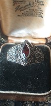 Anello antico vintage vittoriano in argento sterling con rubino con marchio... - £123.54 GBP